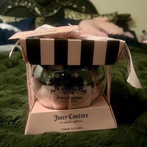 Juicy Couture Pink and Black Striped Gift Box Gloves